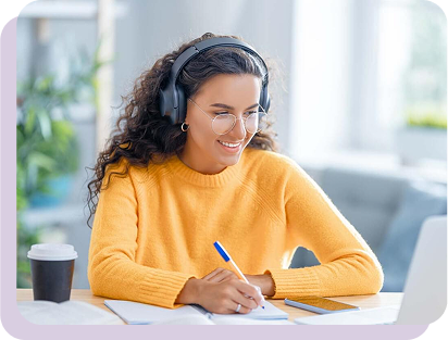 Woman learning online